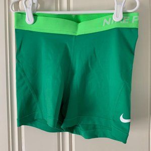 Green Nike Pro 3” spandex